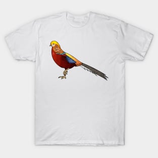 Golden pheasant bird cartoon illustration T-Shirt